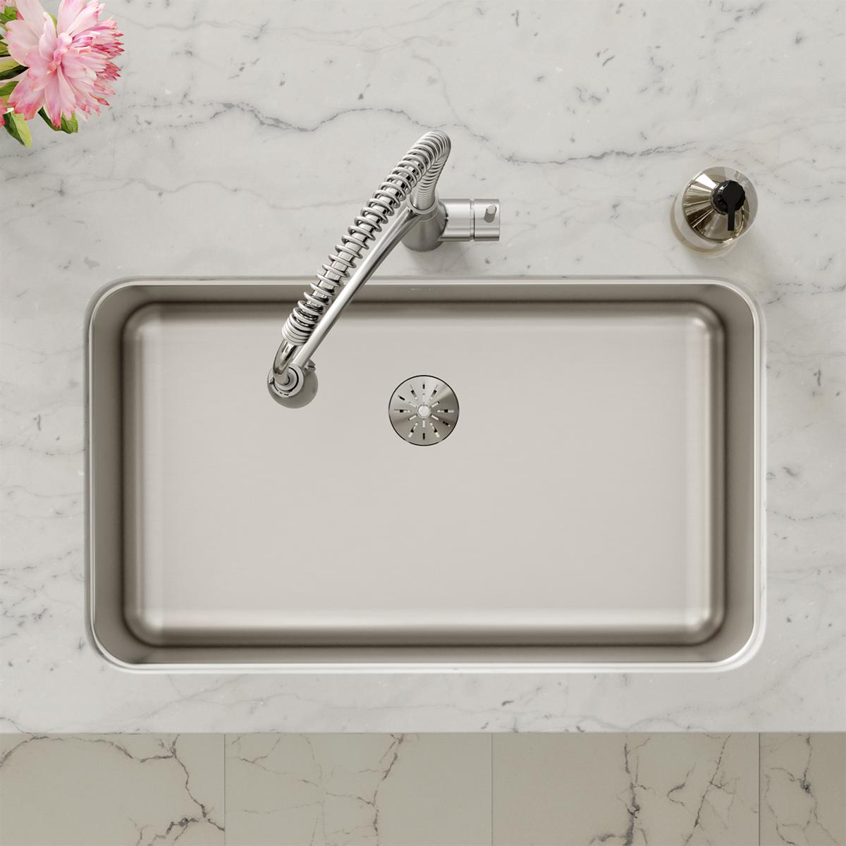lustrous satin single bowl undermount sink