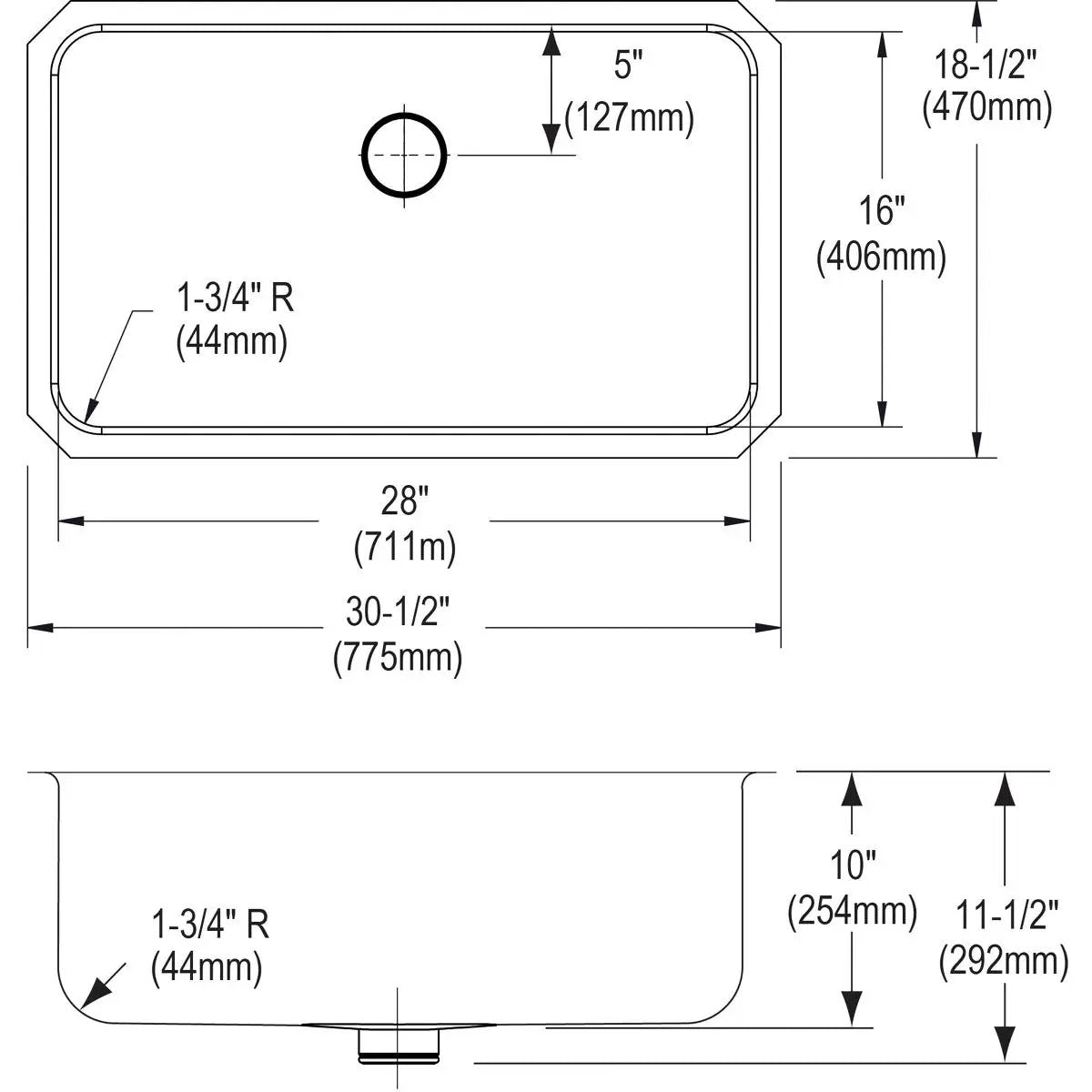 lustrous satin single bowl undermount sink