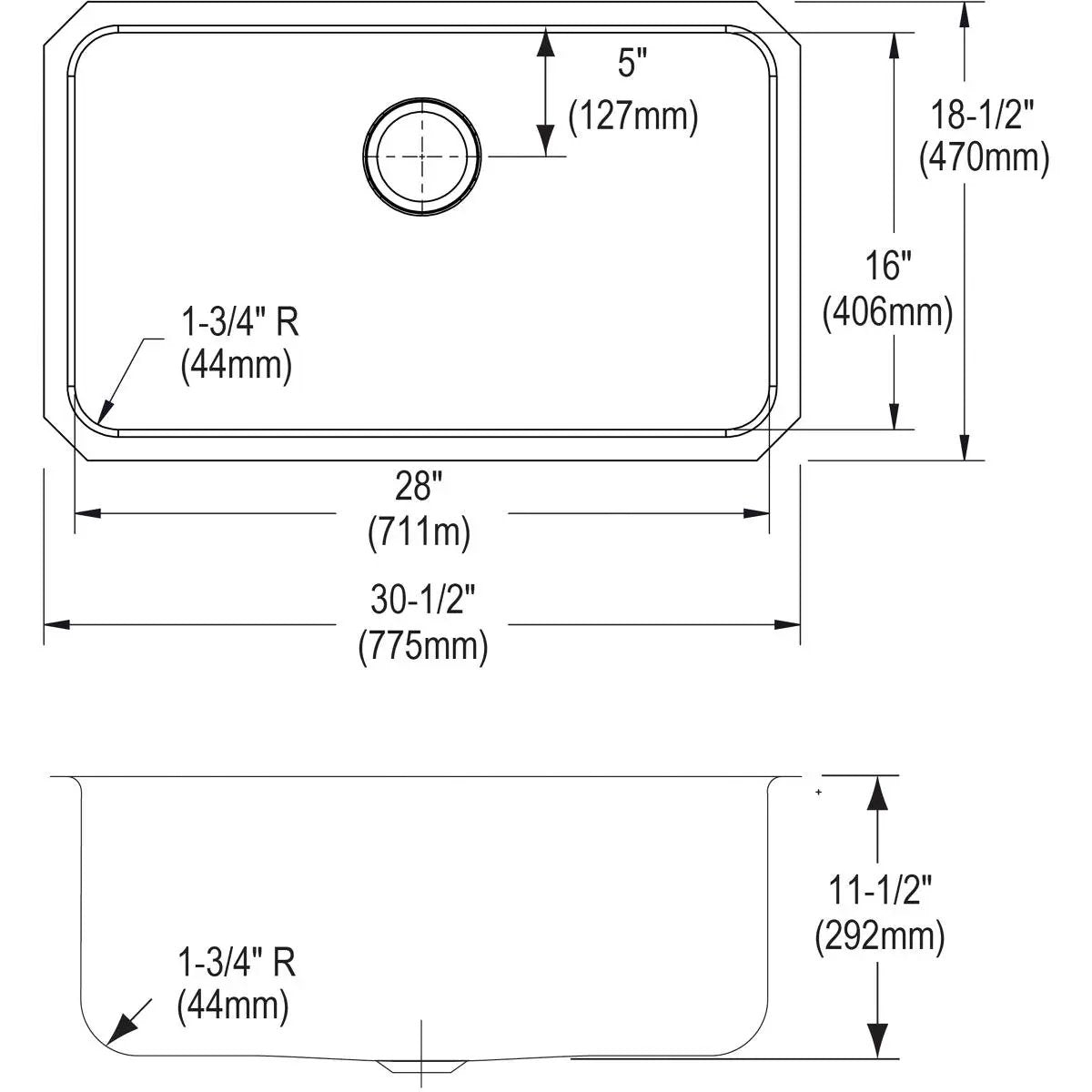 lustrous satin single bowl undermount sink