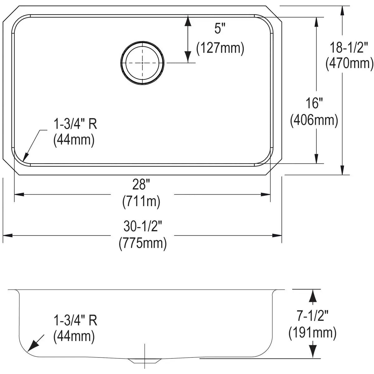 lustrous satin single bowl undermount sink