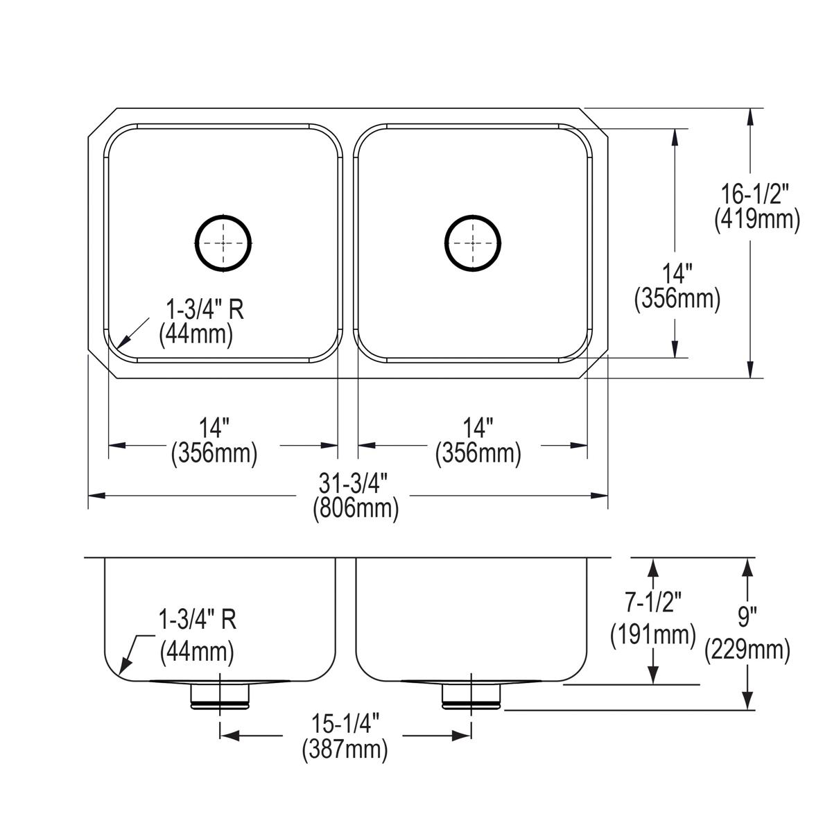 lustrous satin double bowl undermount sink