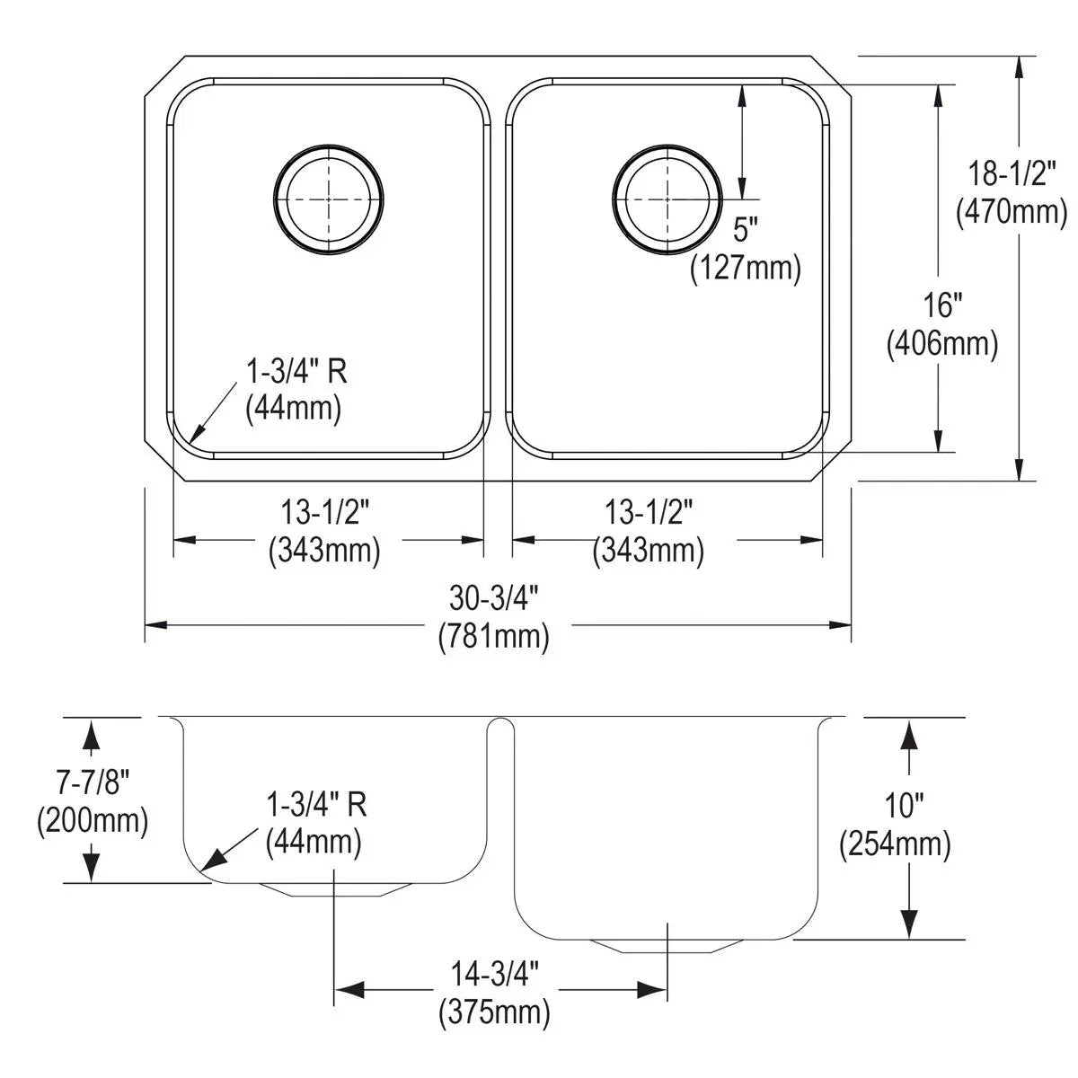 lustrous satin double bowl undermount sink