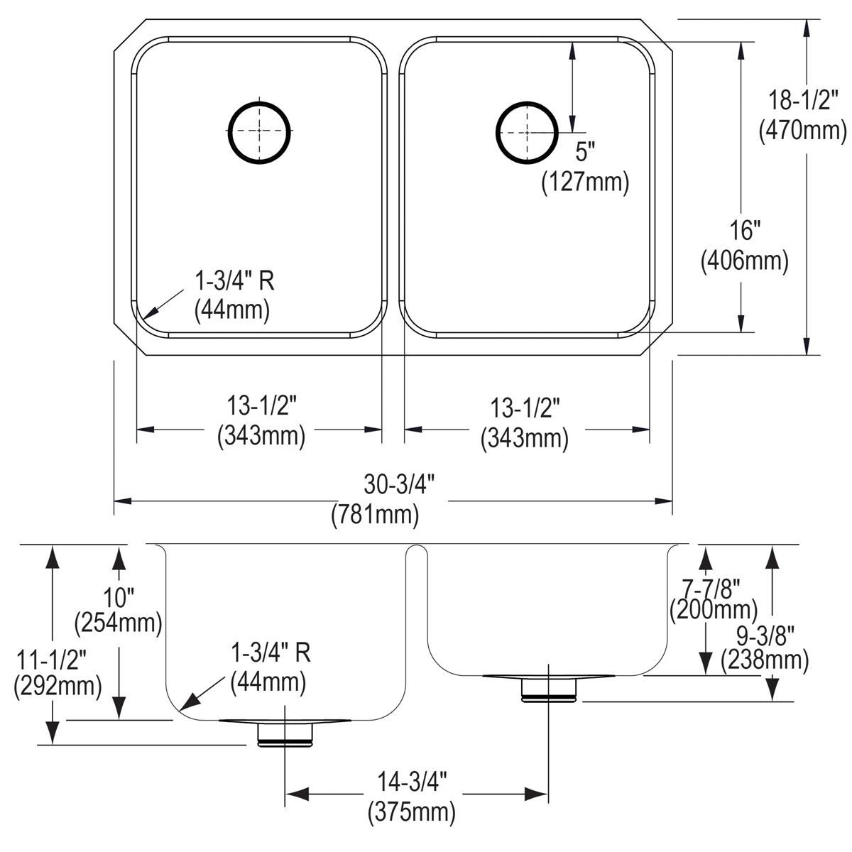 lustrous satin double bowl undermount sink