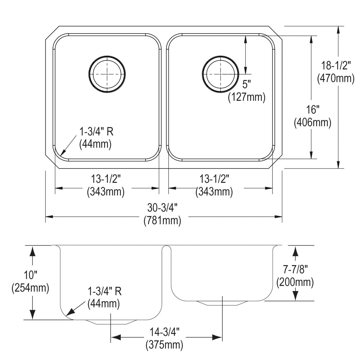 lustrous satin double bowl undermount sink kit