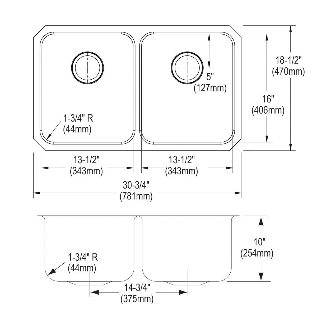 lustrous satin double bowl undermount sink kit