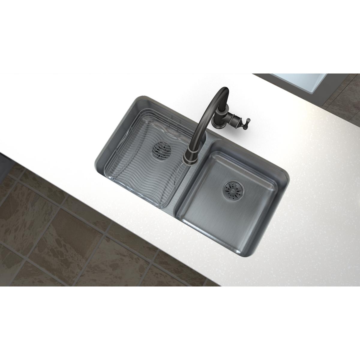 lustrous satin double bowl undermount sink