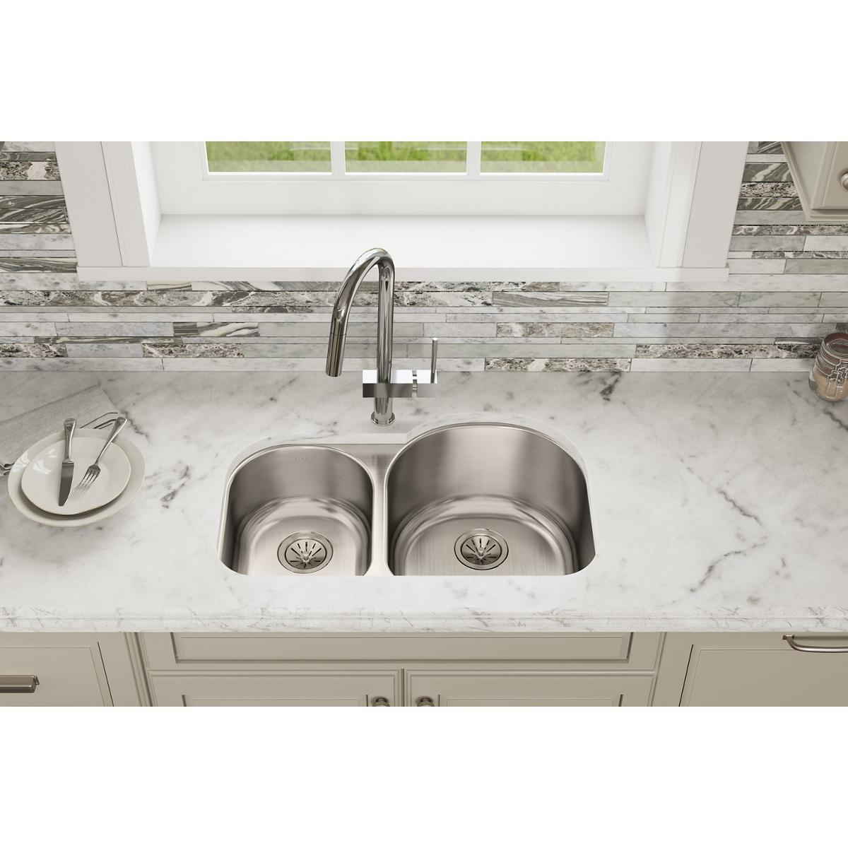 lustrous satin double bowl undermount sink