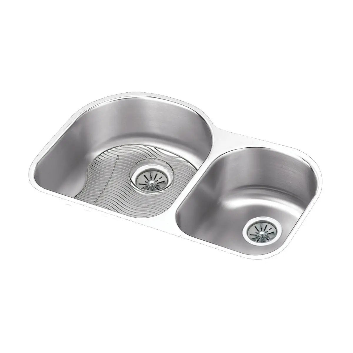 lustrous satin double bowl undermount sink kit