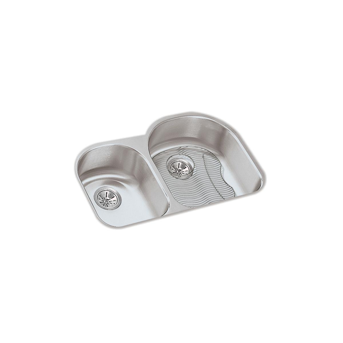 lustrous satin double bowl undermount sink kit