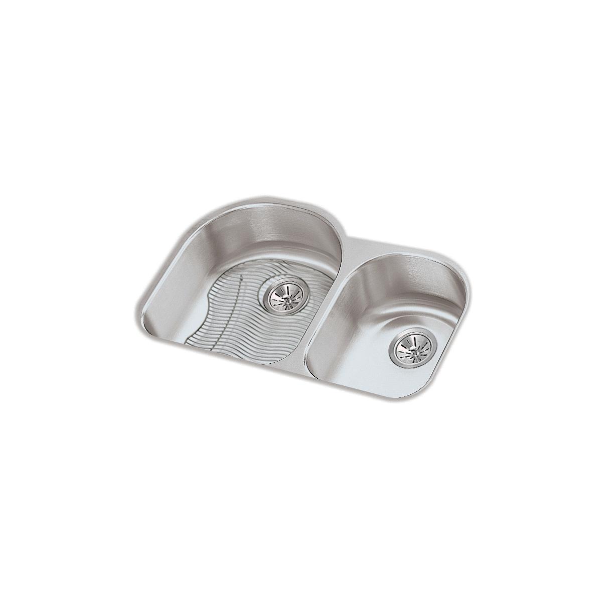 lustrous satin double bowl undermount sink kit