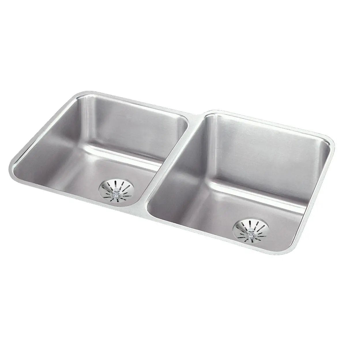 lustrous satin double bowl undermount sink kit