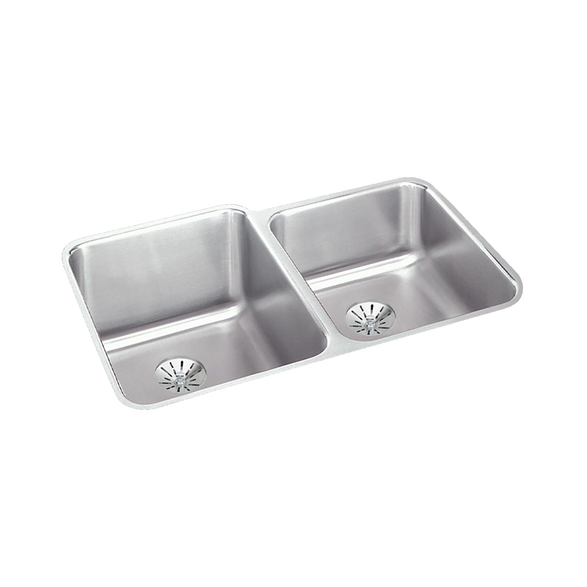 lustrous satin double bowl undermount sink