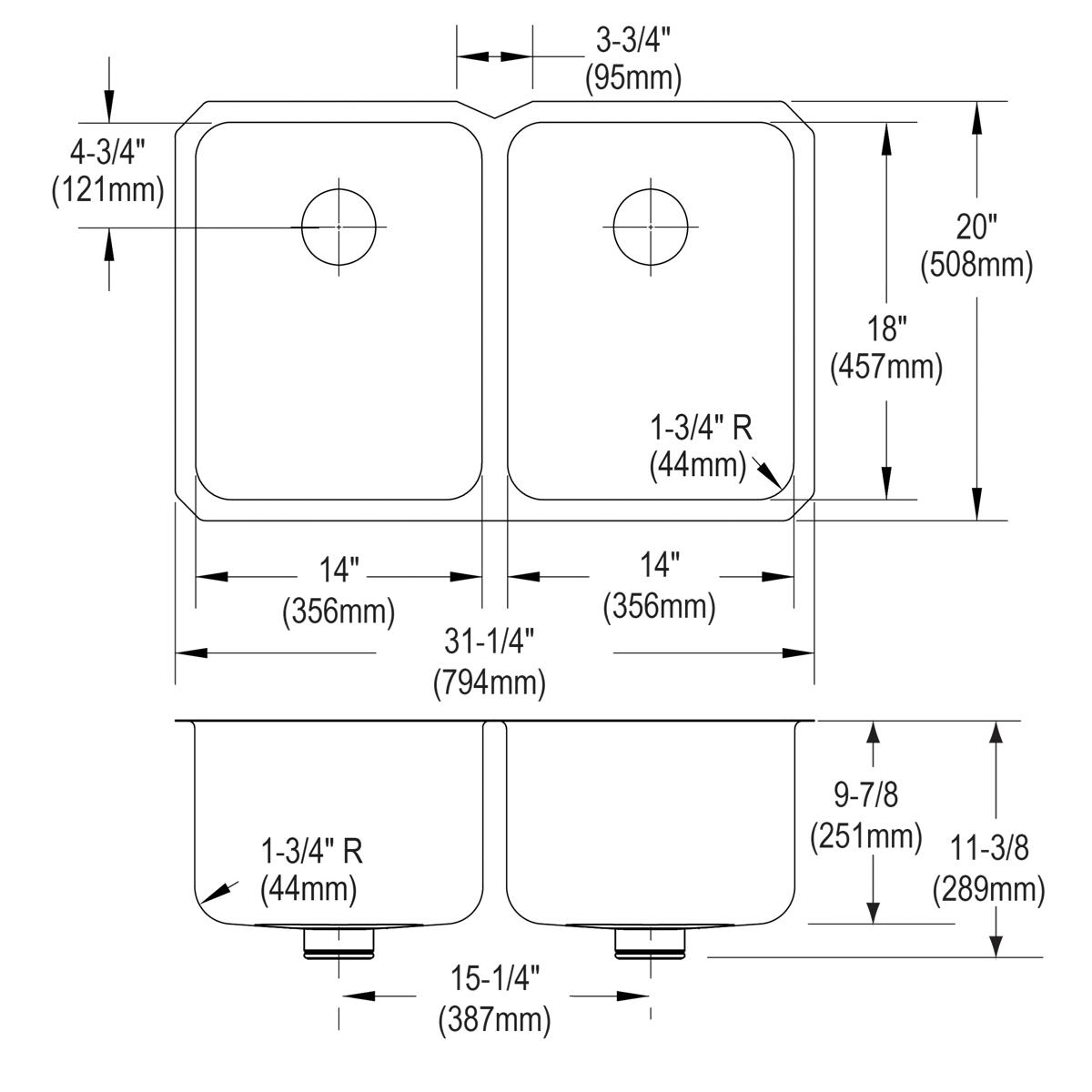 lustrous satin double bowl undermount sink