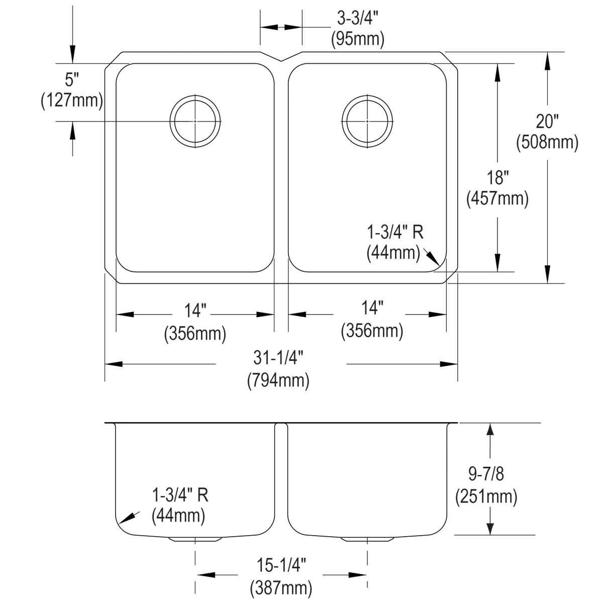 lustrous satin double bowl undermount sink