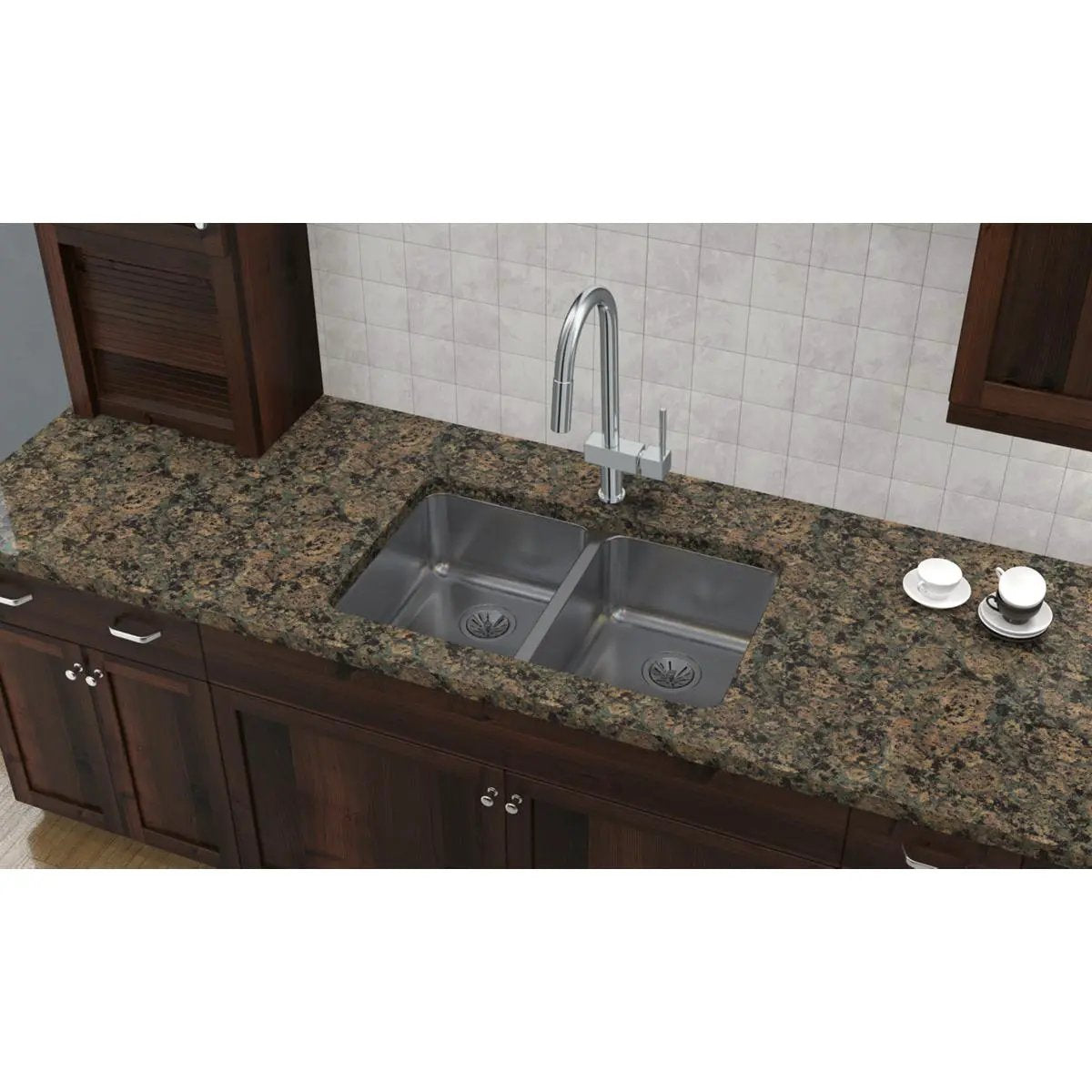 lustrous satin double bowl undermount sink