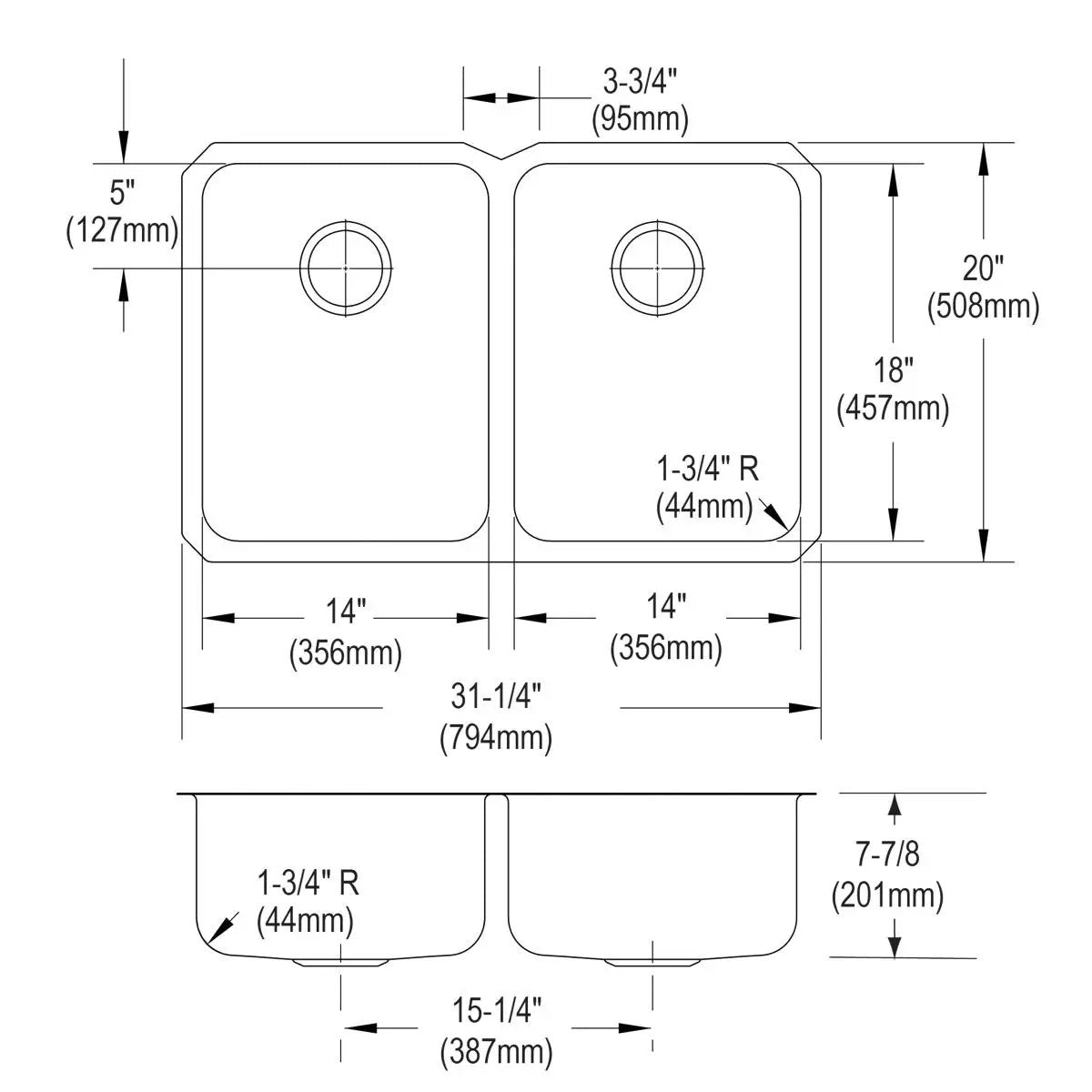 lustrous satin double bowl undermount sink