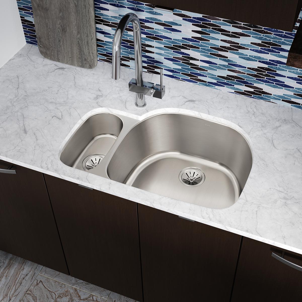 lustrous satin double bowl undermount sink