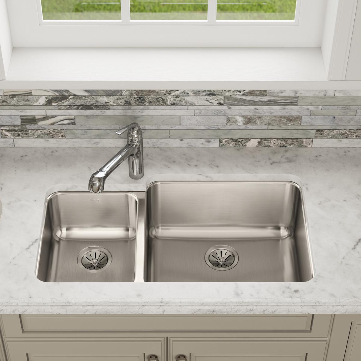 lustrous satin double bowl undermount sink