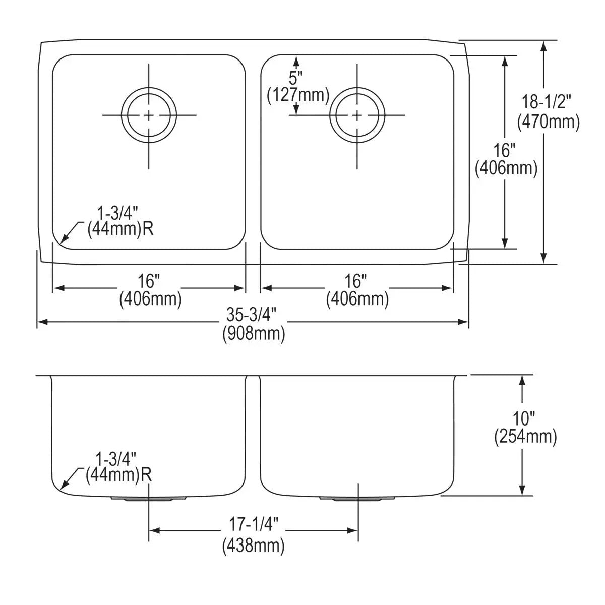 lustrous satin double bowl undermount sink kit
