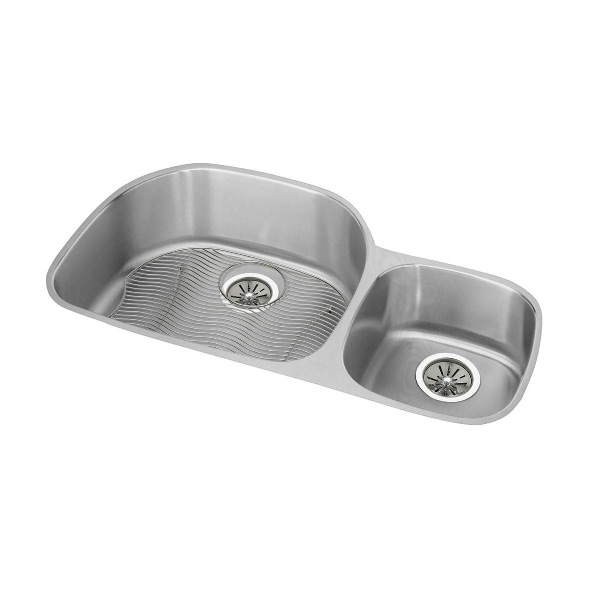 lustrous satin double bowl undermount sink kit