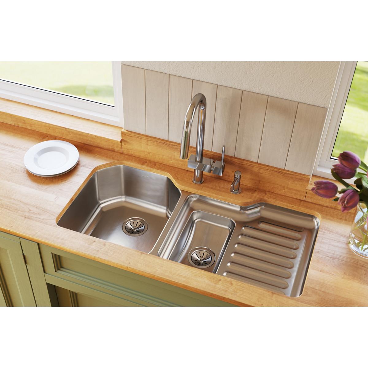 lustrous satin double bowl undermount sink