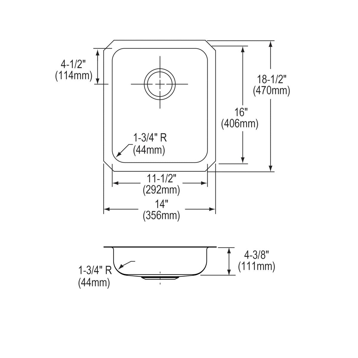 lustrous satin single bowl undermount ada sink