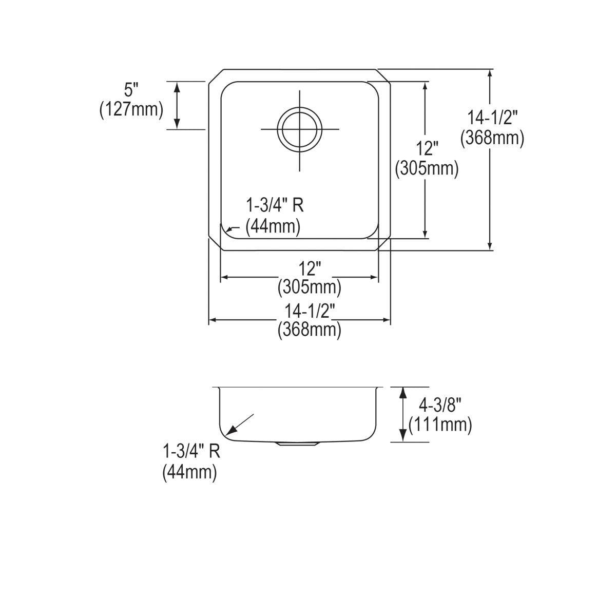 lustrous satin single bowl undermount ada sink