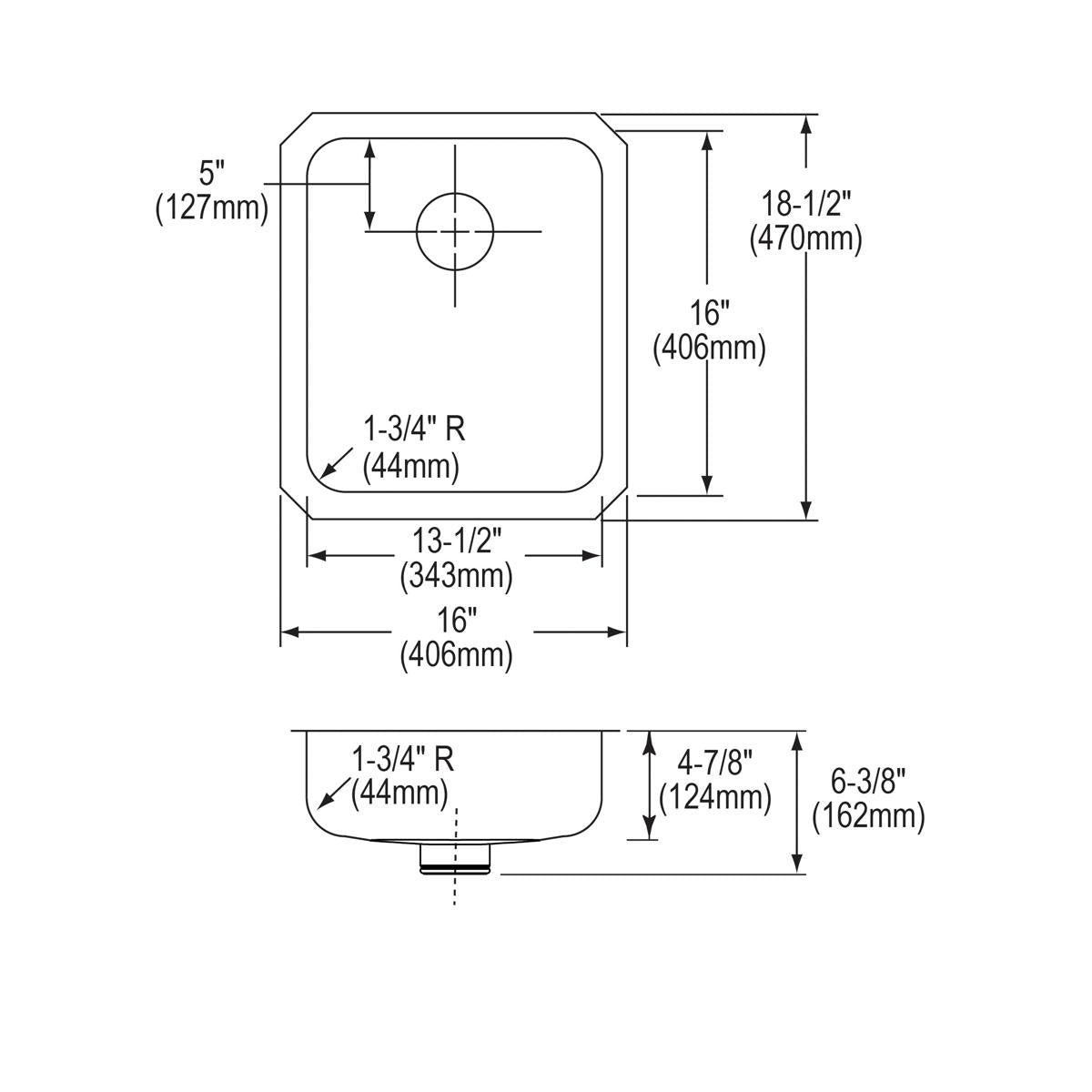 lustrous satin single bowl undermount ada sink