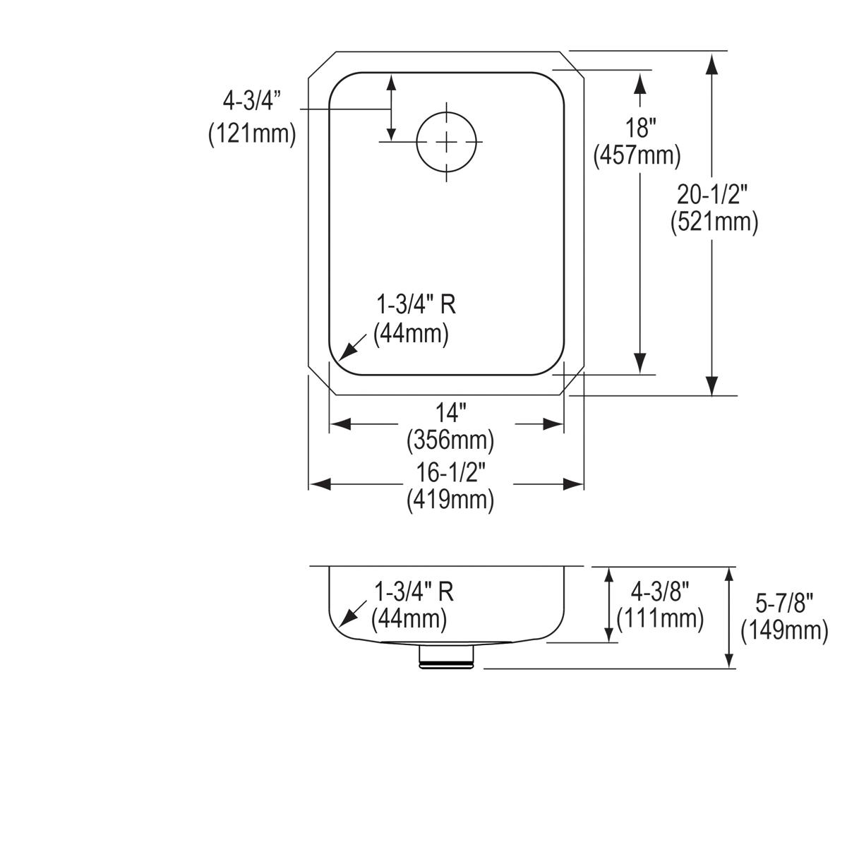 lustrous satin single bowl undermount ada sink