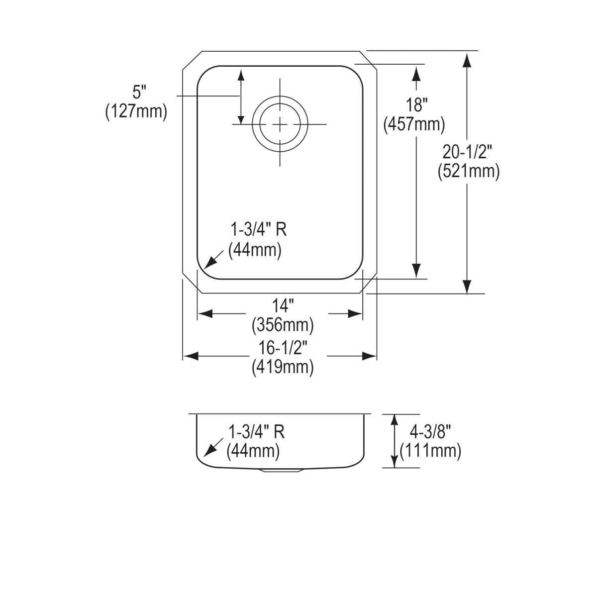lustrous satin single bowl undermount ada sink