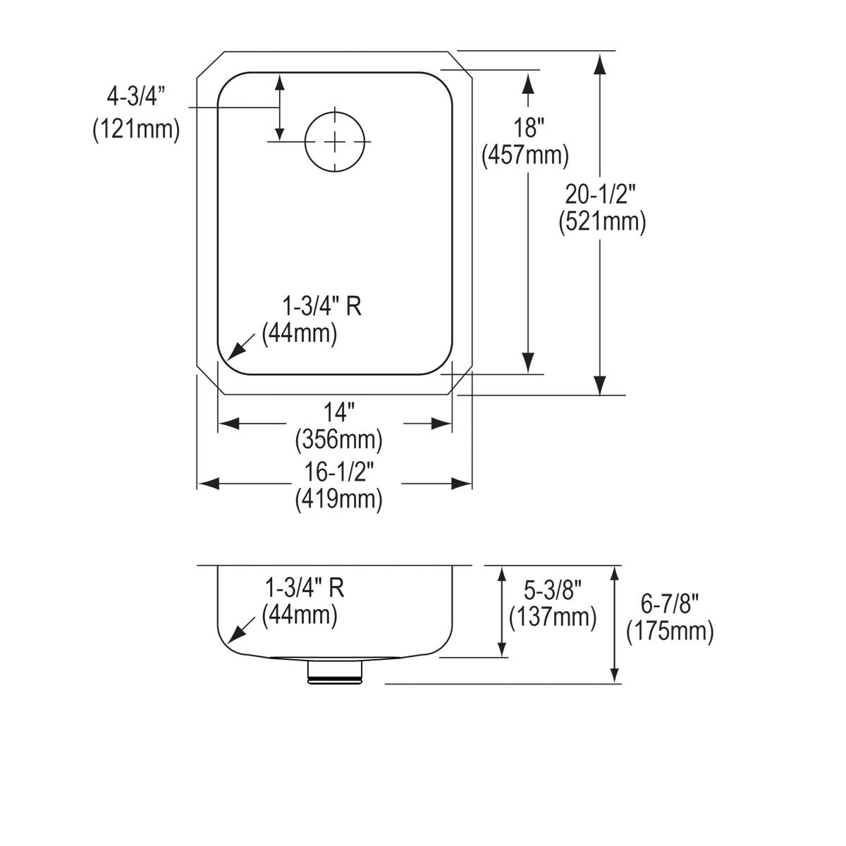 lustrous satin single bowl undermount ada sink