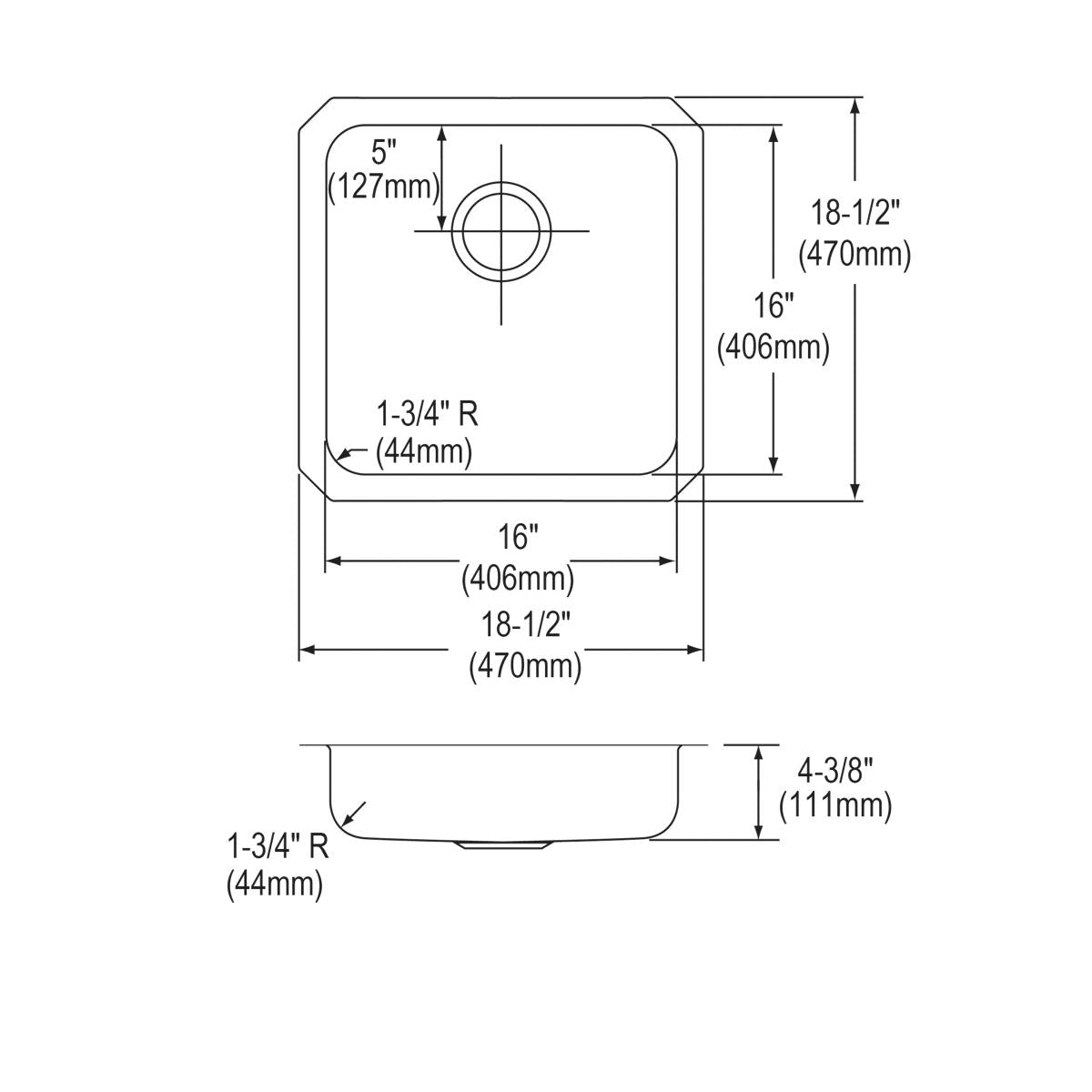 lustrous satin single bowl undermount ada sink
