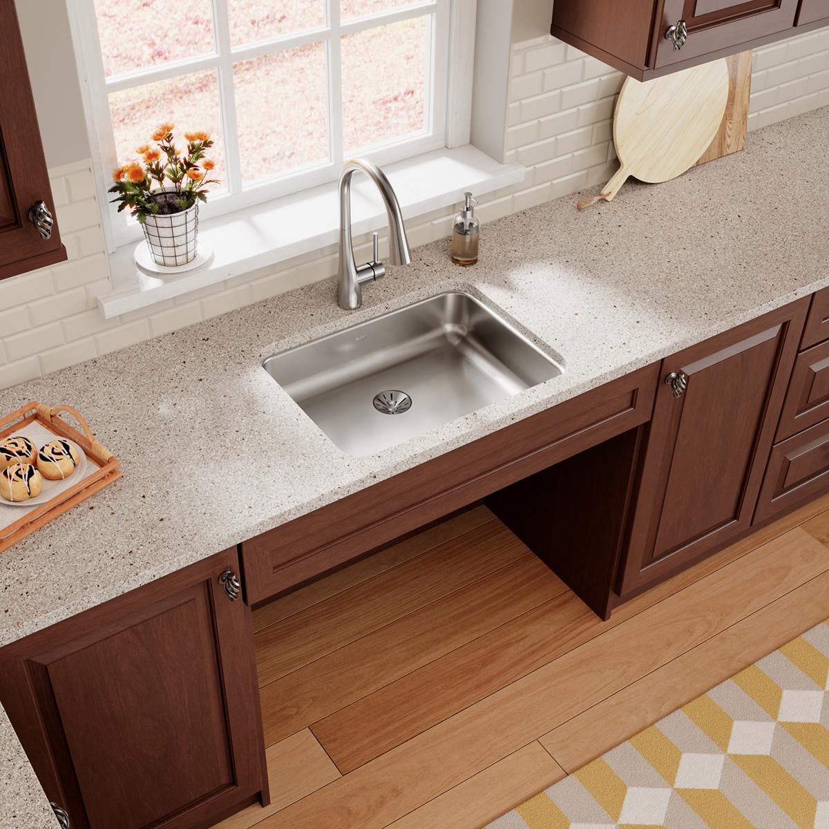 lustrous satin single bowl undermount ada sink