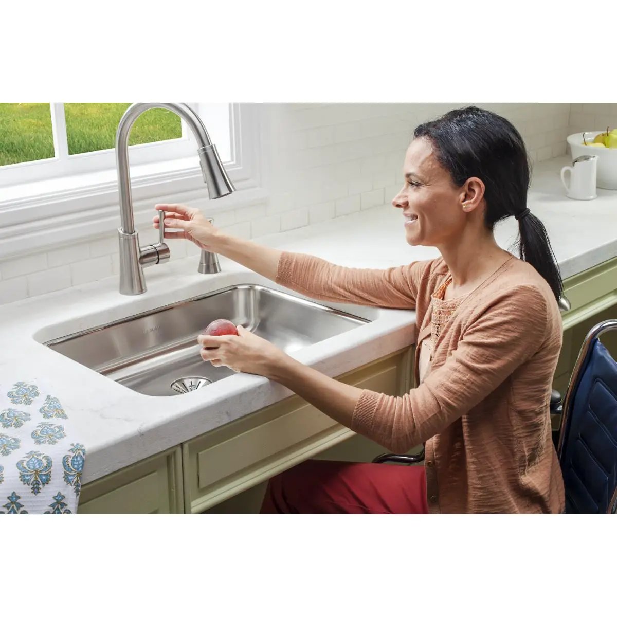 lustrous satin single bowl undermount ada sink
