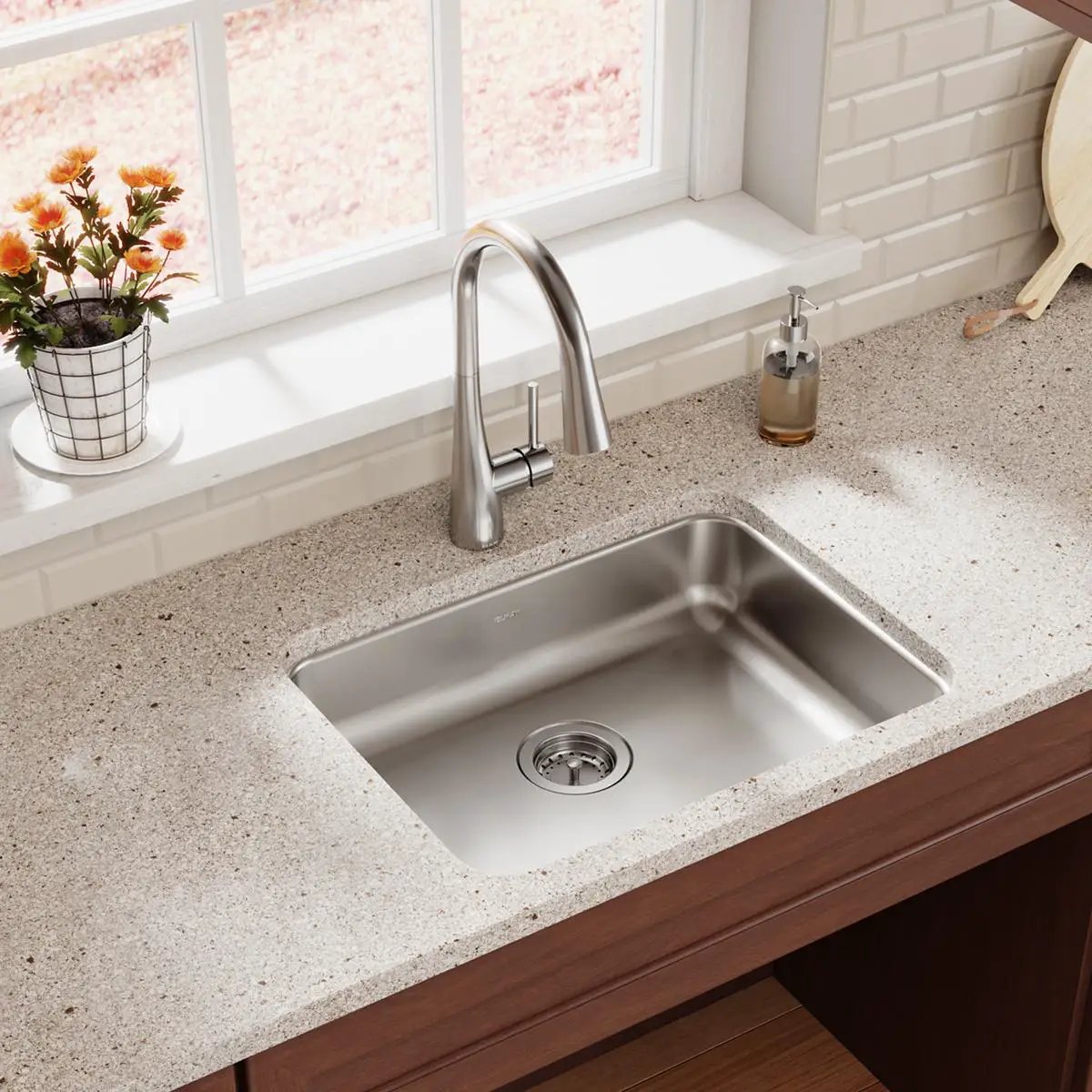lustrous satin single bowl undermount ada sink