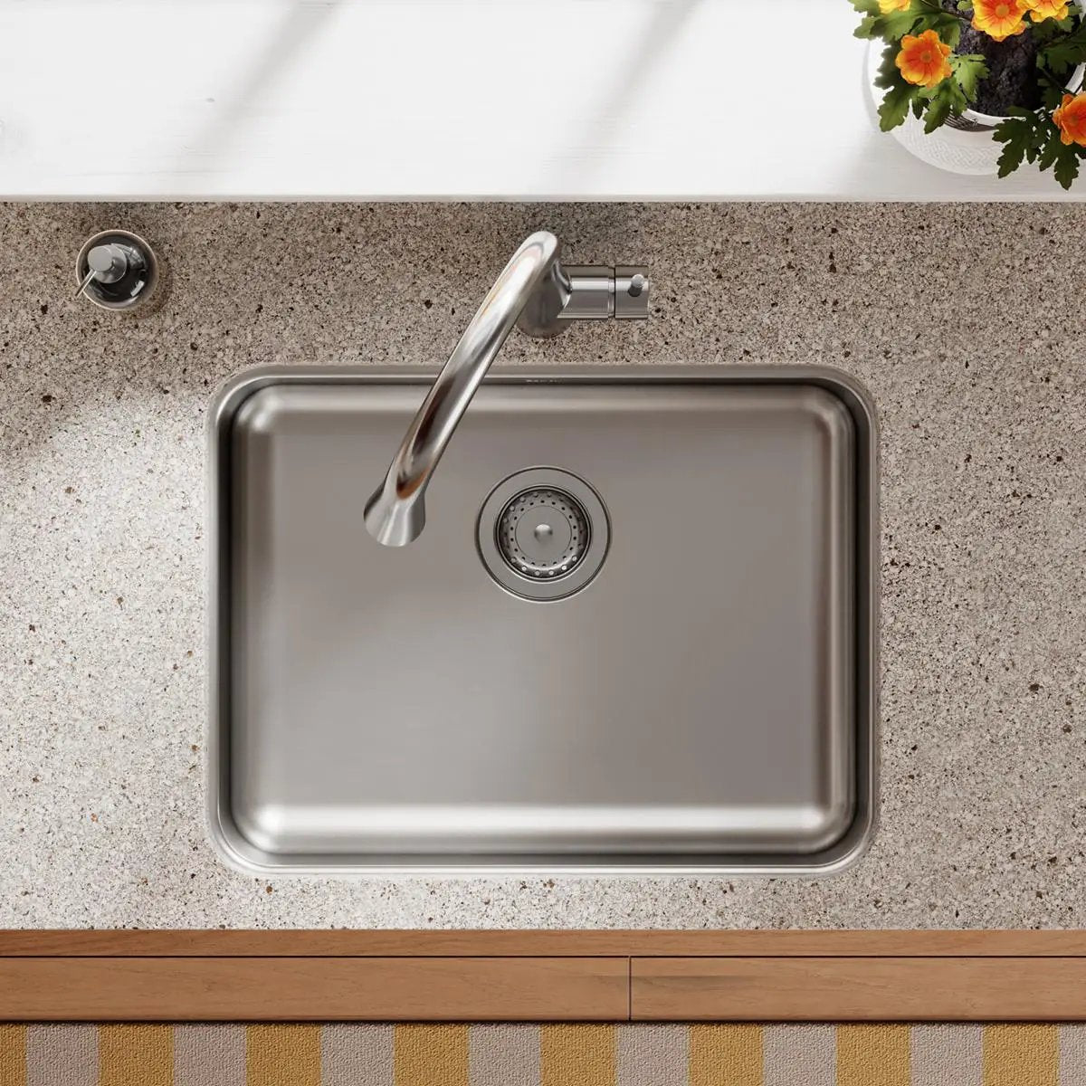 lustrous satin single bowl undermount ada sink