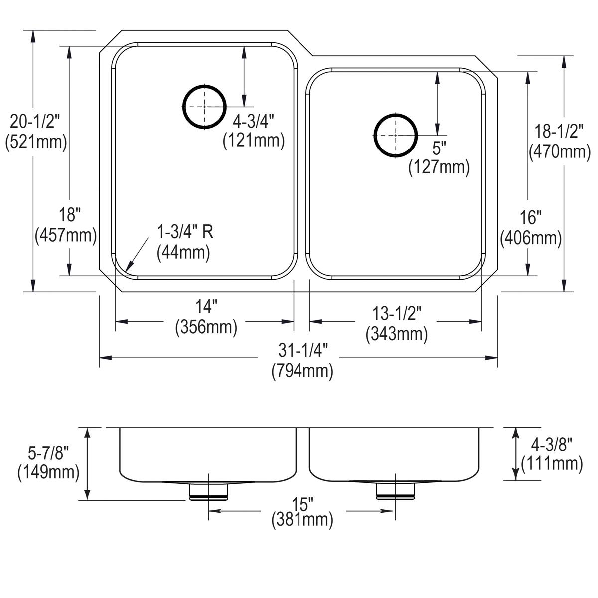 lustrous satin undermount ada sink