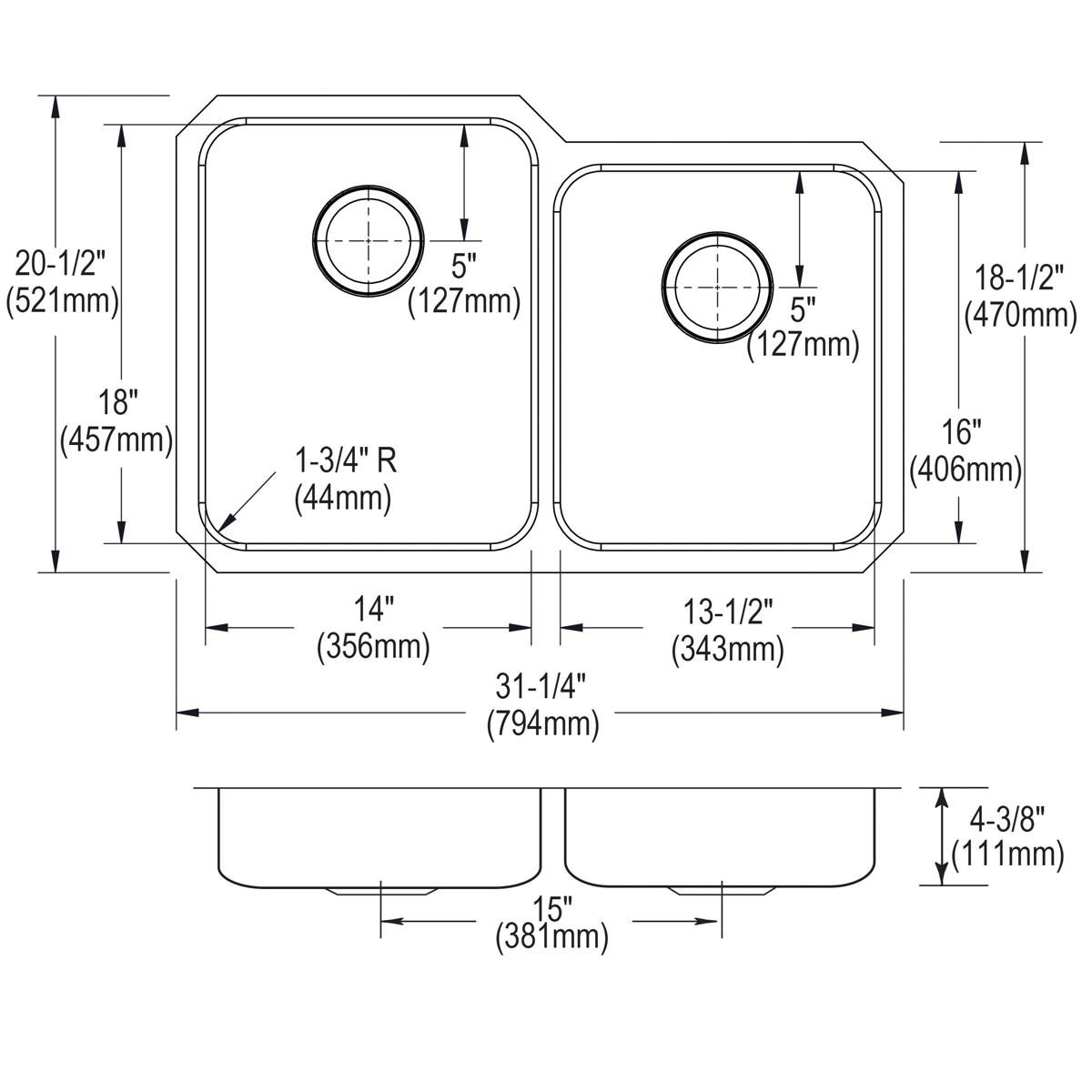 lustrous satin undermount ada sink