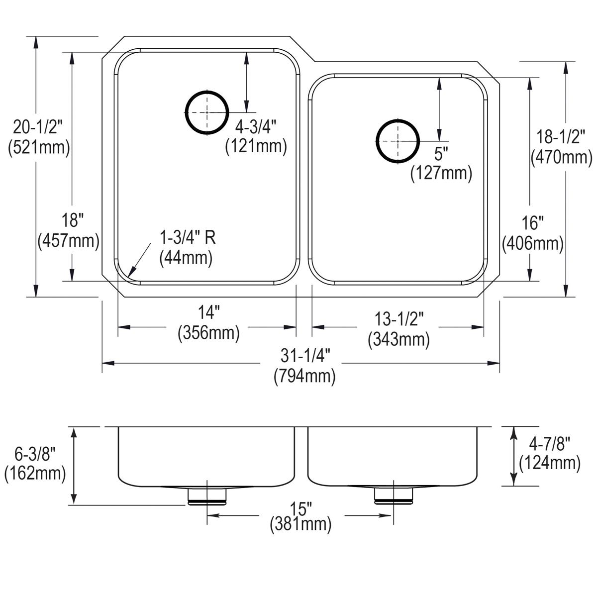 lustrous satin undermount ada sink