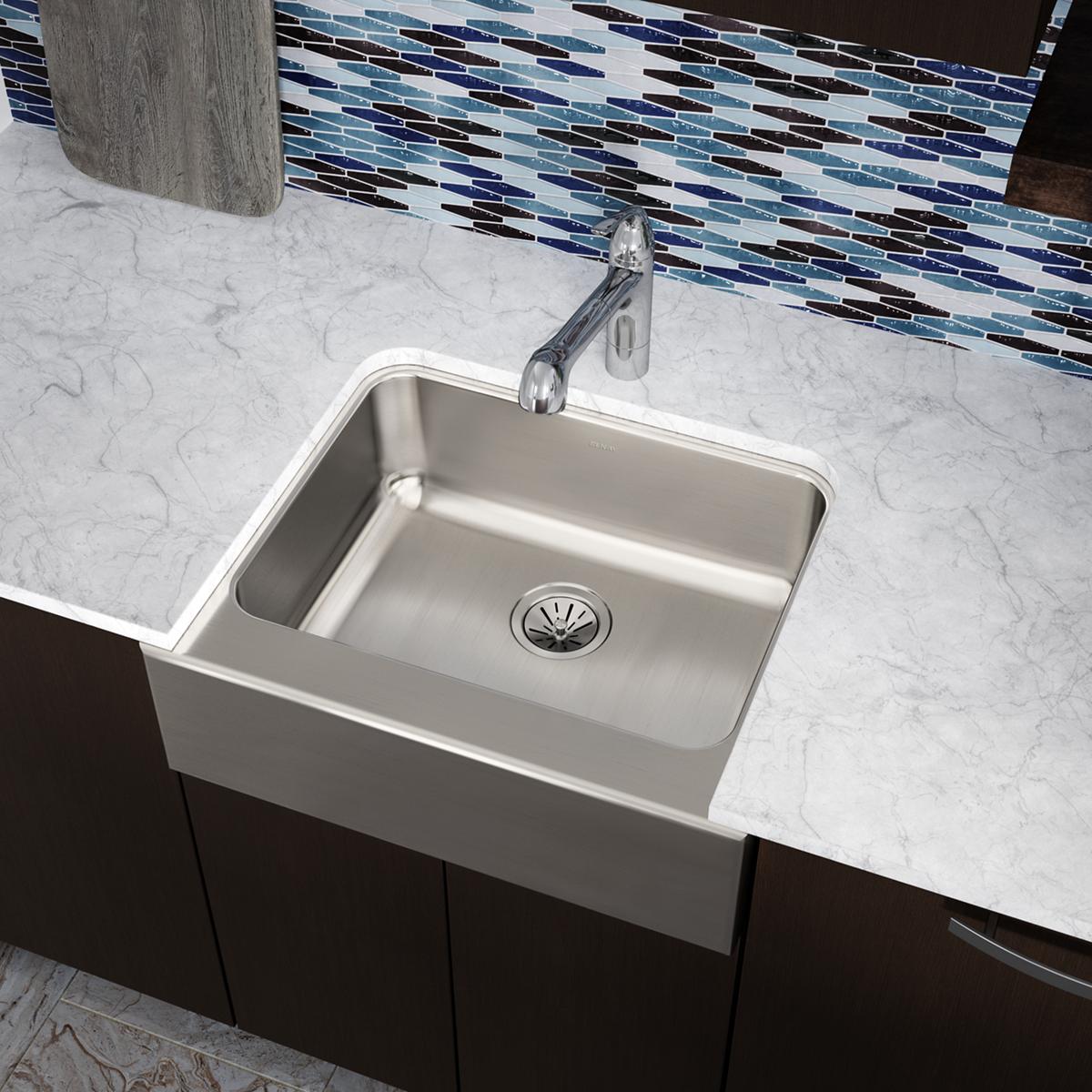 lustrous satin single bowl farmhouse sink