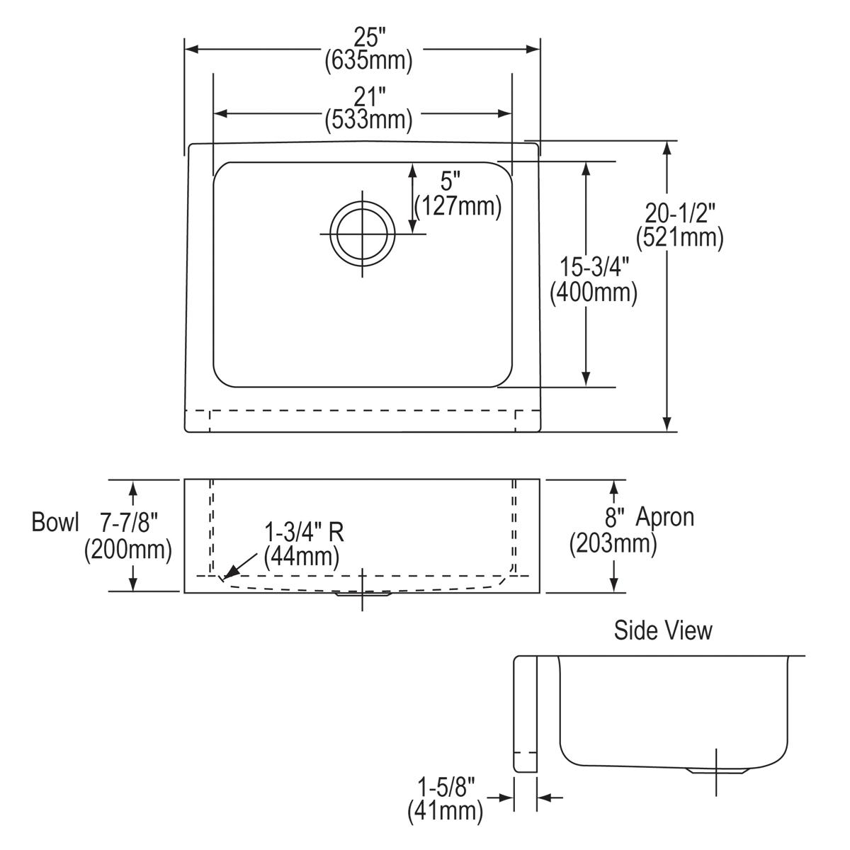 lustrous satin single bowl farmhouse sink