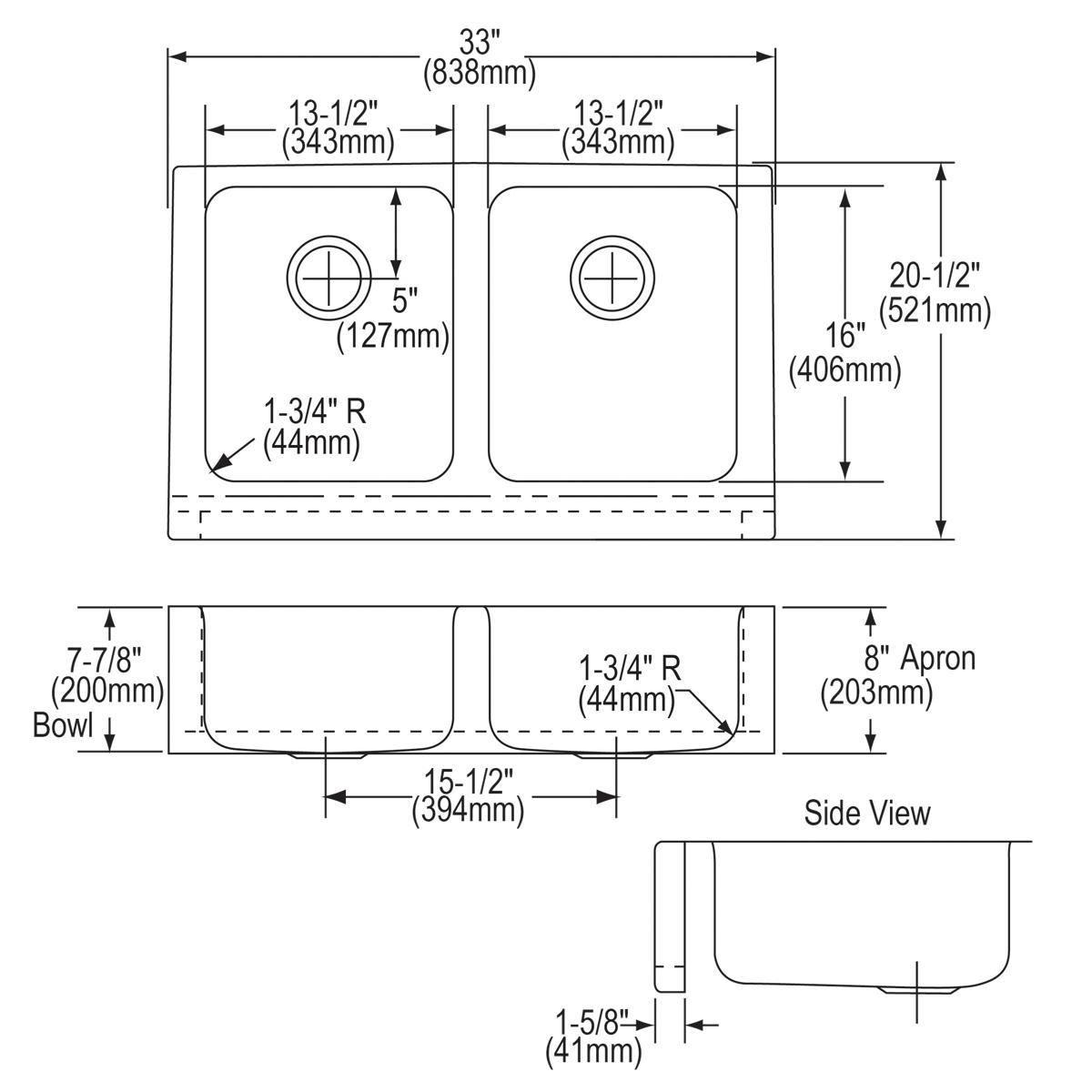 lustrous satin double bowl farmhouse sink kit