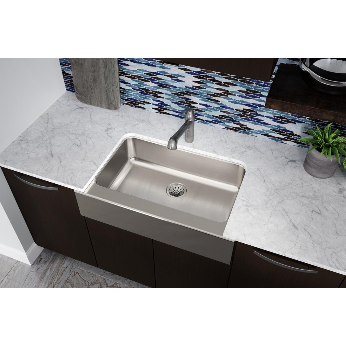 lustrous satin single bowl farmhouse sink