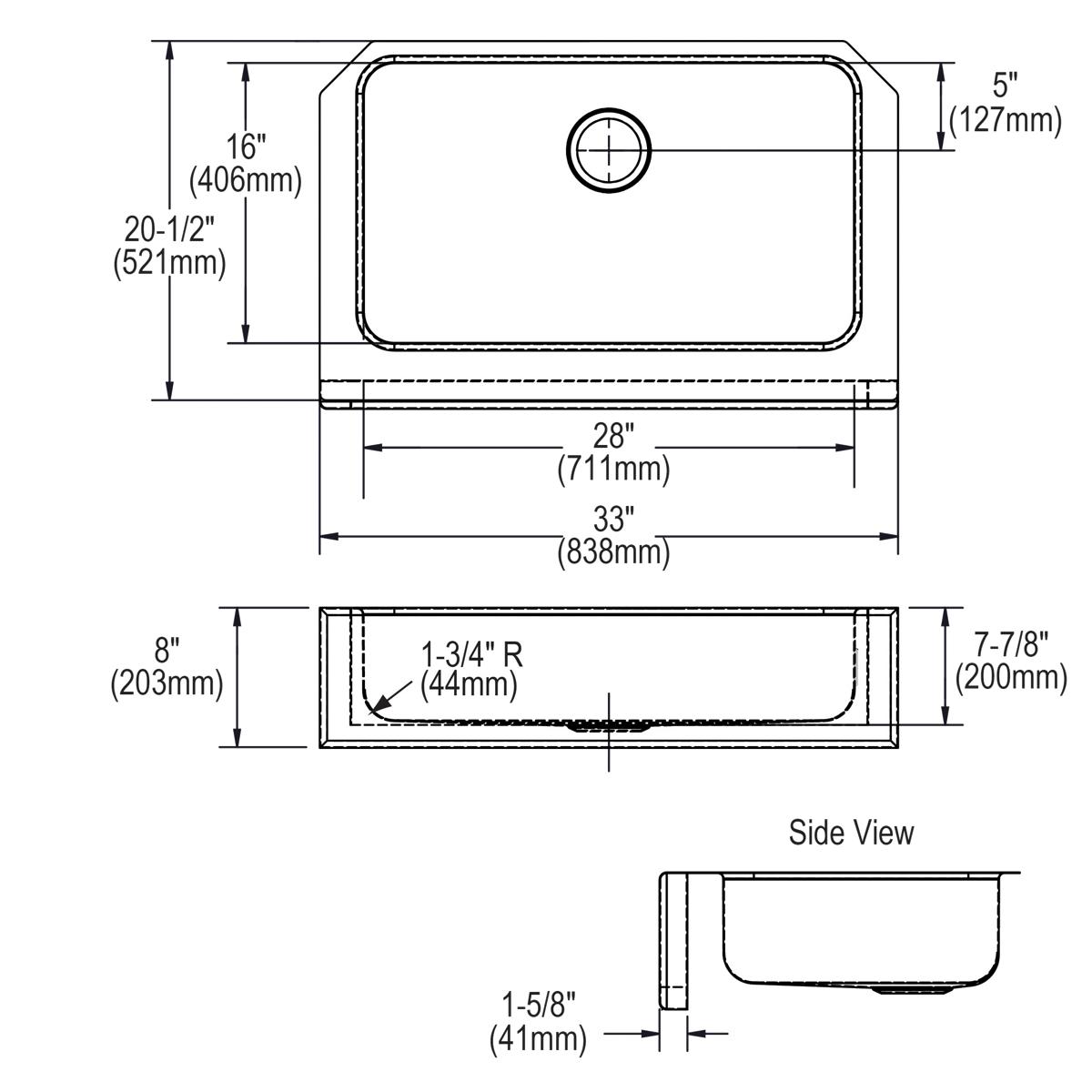 lustrous satin single bowl farmhouse sink