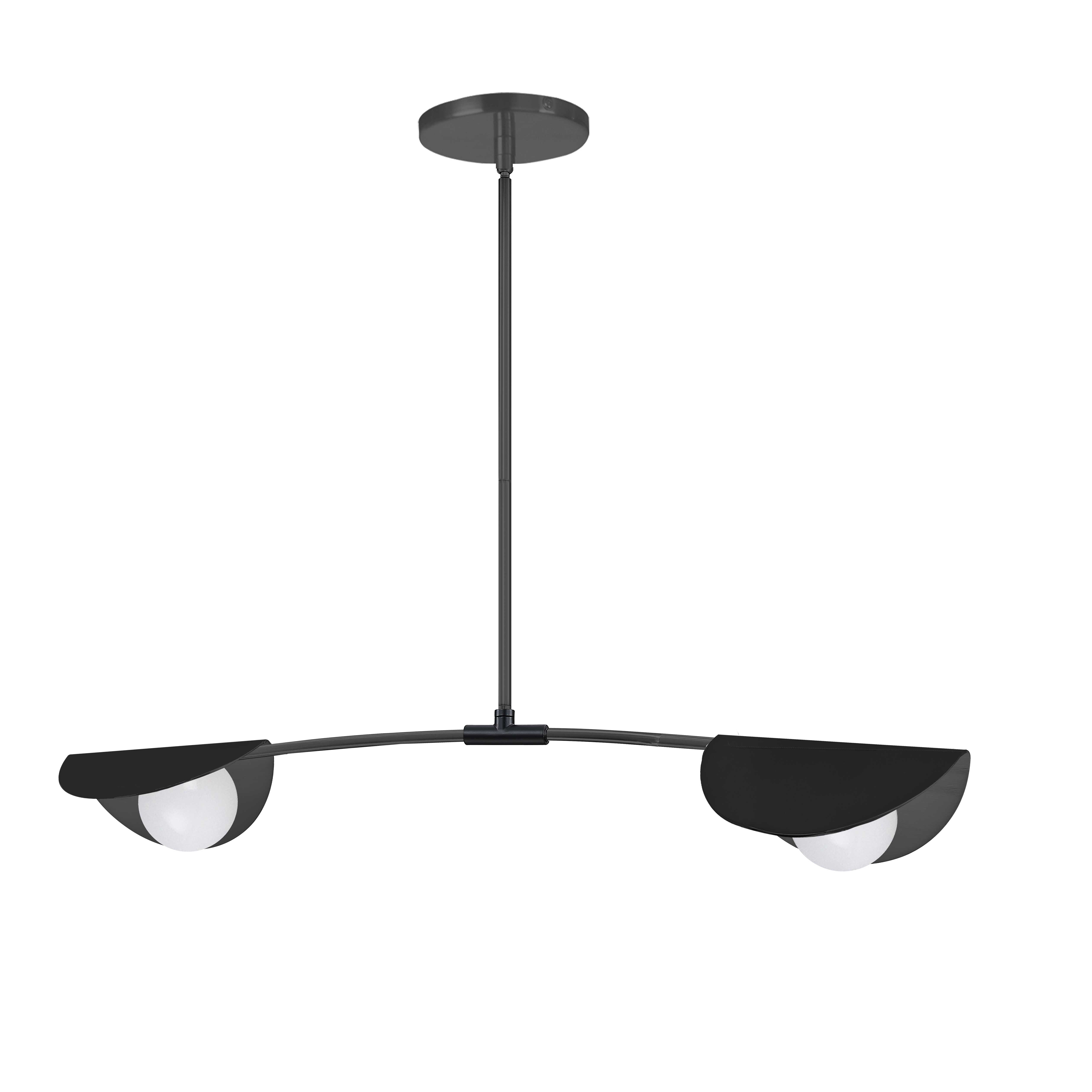 Dainolite 2 Light Halogen Horizontal Pendant with White Glass
