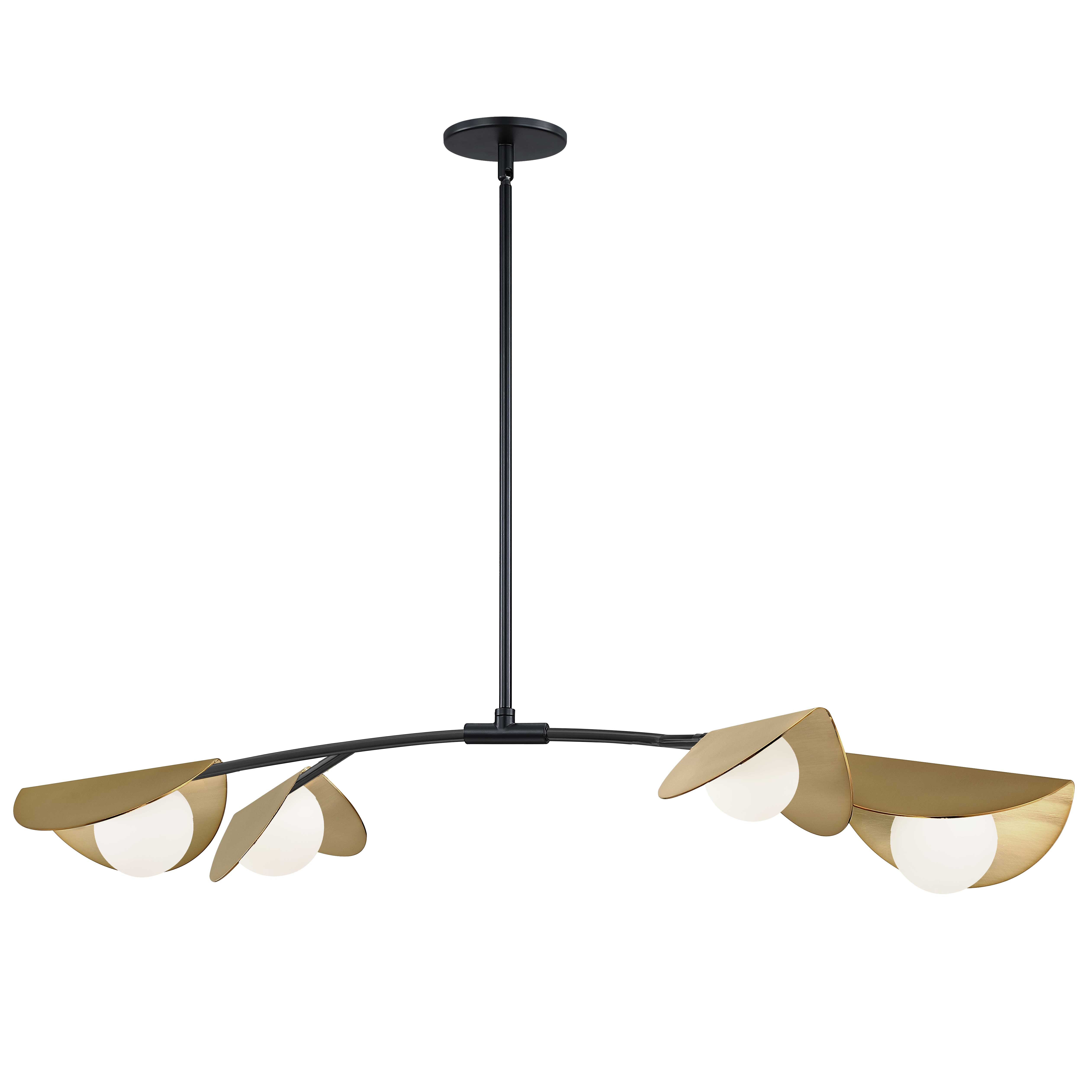 Dainolite 4 Light Halogen Horizontal Pendant with White Glass