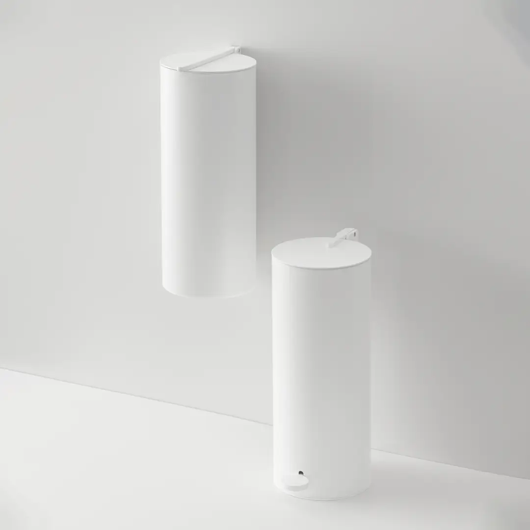 white matte waste bin