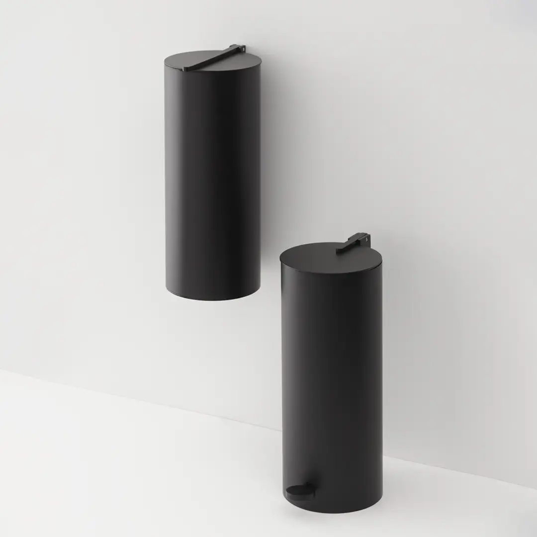 black matte waste bin
