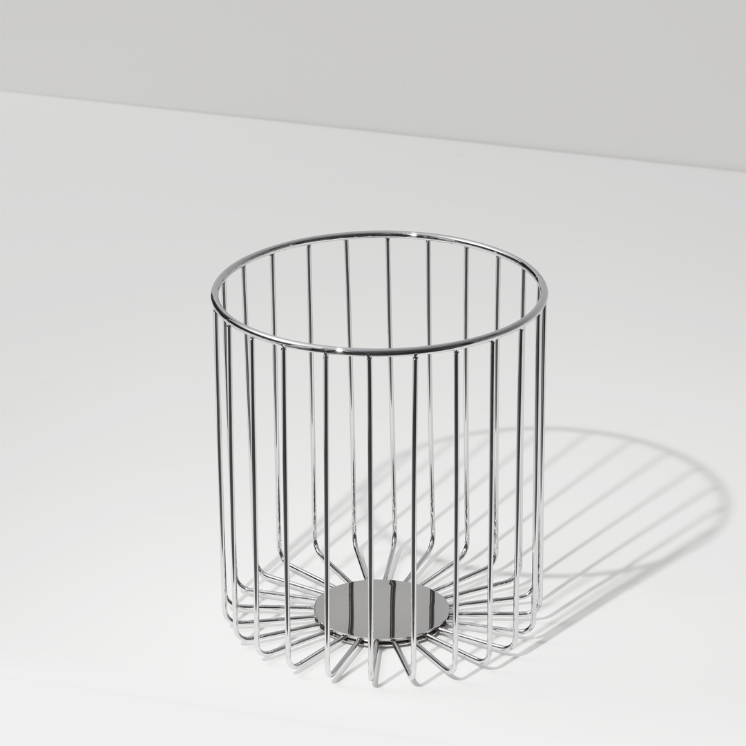 chrome basic towel basket