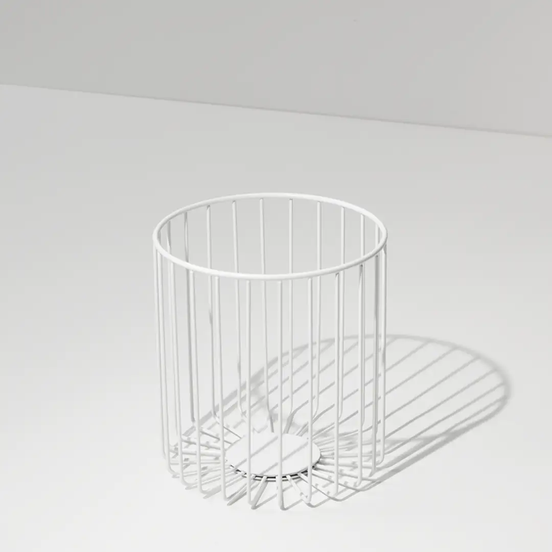 white matte basic towel basket